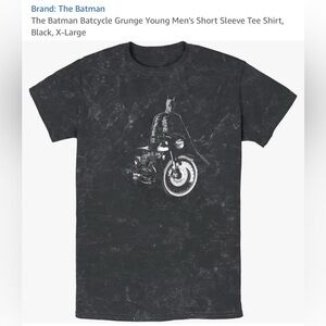 Black Acid Wash Batman T-shirt with Motorcycle